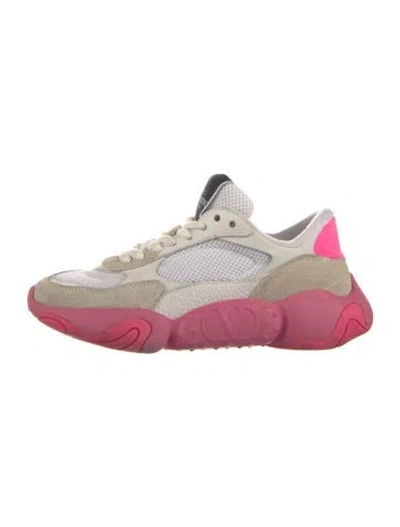 Pre-owned Valentino Garavani Mesh Colorblock Pattern Athletic Sneakers In White