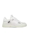 Valentino Vl7n Low-top Sneaker In Calfskin And Mesh Fabric With Bands In White