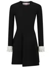 Valentino Crewneck Knit Dress Asymmetric Hem
