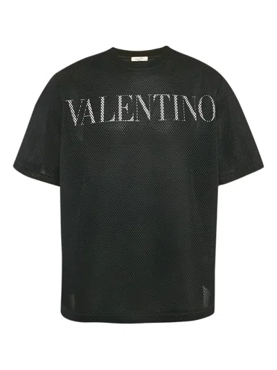 Pre-owned Valentino Mesh Logo T-shirt