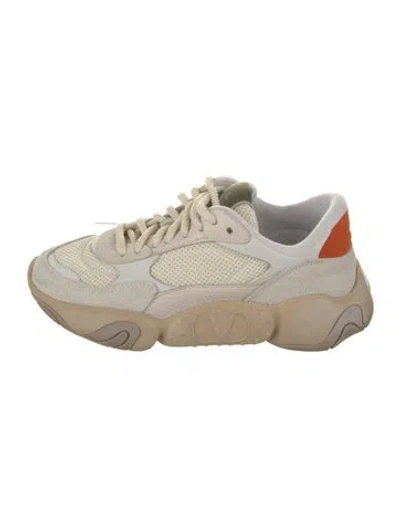 Pre-owned Valentino Garavani Mesh Sneakers In Neutral