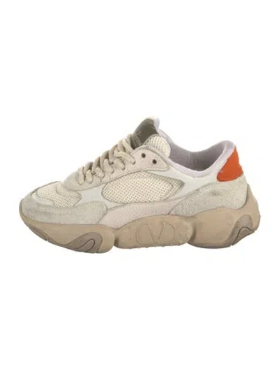 Pre-owned Valentino Garavani Mesh Sneakers In Neutral