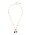Valentino Garavani Red Necklace With Cherry-shaped Pendant And Vlogo Detail In Brass Woman In Gold
