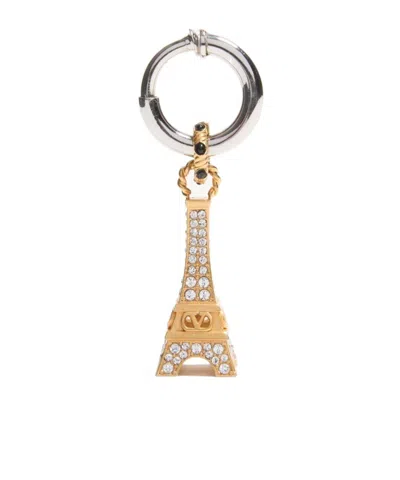 Valentino Garavani Ovalette Mono Earring In Metal In Silver