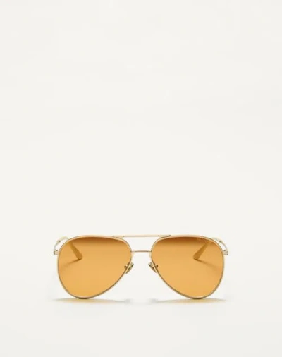 Valentino Garavani Valentino Metal Aviator Frame Unisex Gold/amber 60
