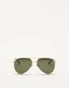 Valentino Metal Aviator Frame Unisex Gold/green 60 In Gold/green