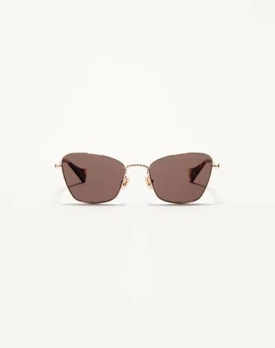 Valentino Garavani Valentino Metal Cat-eye Eyewear Unisex Gold/brown 52