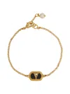 Valentino Chain Link Pearl Bracelet In Gold