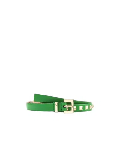 Valentino Garavani Metal Logo Belt In Green