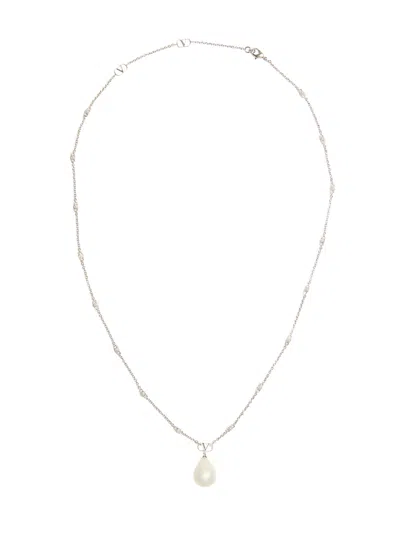 Valentino Garavani Metal Necklace In Silver