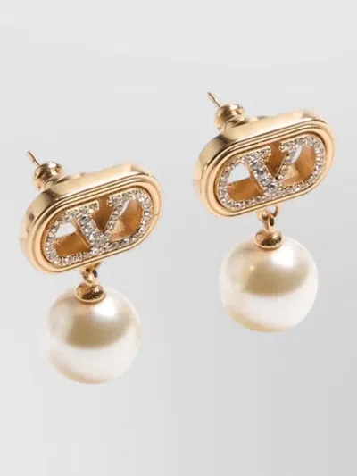 Valentino Garavani Metal Pearl Earrings