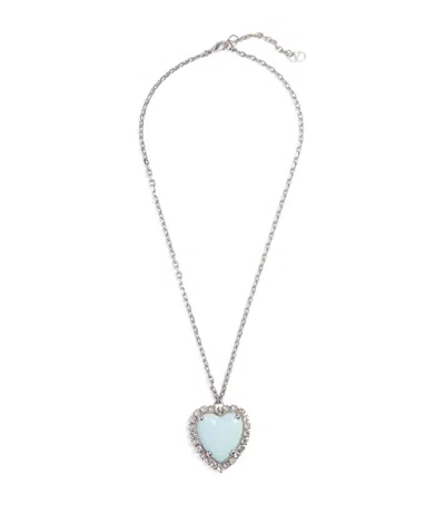 VALENTINO GARAVANI METAL, RESIN AND SWAROVSKI CRYSTAL COEUR HYPERBOLE NECKLACE