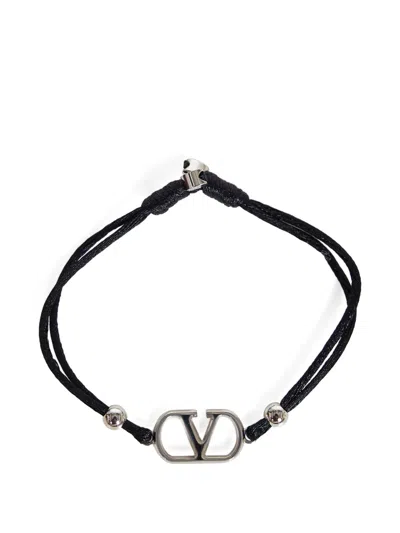 Valentino Garavani Metal-signature Bracelet In Black