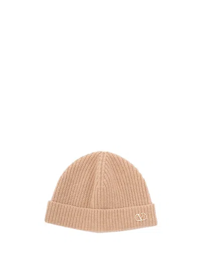 VALENTINO GARAVANI METAL `VLOGO` CACHEMIRE KNITTED BEANIE