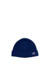 Valentino Navy Blue Logo Beanie Hat