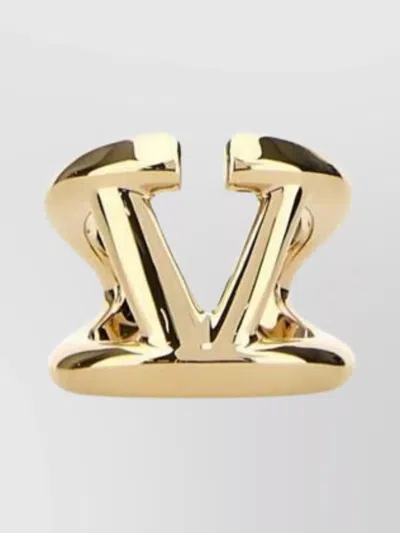 Valentino Garavani Metal Vlogo Signature Open Band Ring In Gold