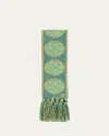 Valentino Metallic Antibes Cotton Fringe Scarf In Verde Acqua