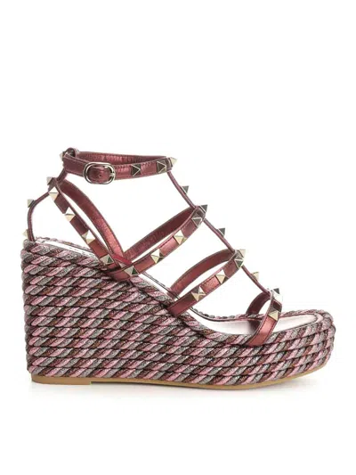 VALENTINO GARAVANI METALLIC CALFSKIN WEDGE