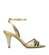 Valentino Adycrush 85 Heeled Sandals In Gold
