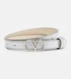 Valentino Metallic Leather Belt In Metallic