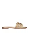Valentino Metallic Leather Cornely Slides In Gold
