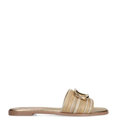Valentino Garavani Metallic Leather Cornely Slides In Gold