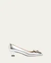 Valentino Garavani Preshoes Pumps In Laminated Nappa With 45mm Crystals Woman Silver 42 In Btp Silversilver Shade