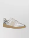 Valentino Laminated Leather Upvillage Sneakers In Silver