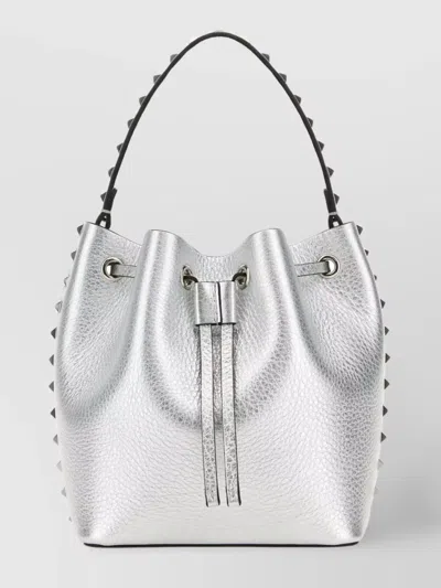 Valentino Garavani Metallic Rockstud Bucket Bag Tassel