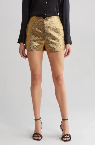 Valentino Metallic Shorts In Oro