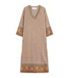 Valentino Metallic Intarsia-knit Midi Dress In Orange