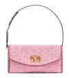Valentino Garavani Metallic Vain Soft Clutch Bag In Pink