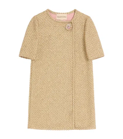 Valentino Metallic Wrap Mini Dress In Brown