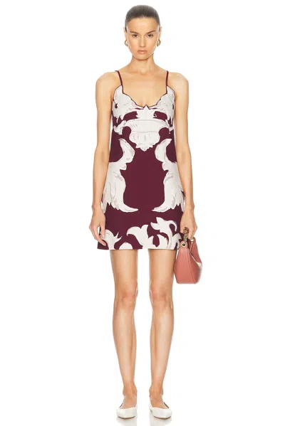 Valentino Metamorphos Gryphon Dress In Burgundy