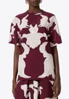 Valentino Metamorphos Gryphon Print T-shirt In Bordeaux