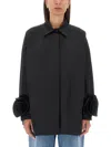 Valentino "micro Faille Overshirt With In Black