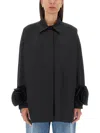 Valentino "micro Faille Overshirt With In Black