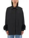 Valentino "micro Faille Overshirt With In Black