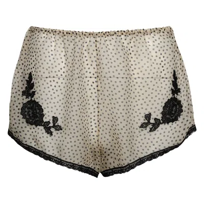 Pre-owned Valentino Micro Short 'betulla/black' | Cream | Women's Size 40 In White