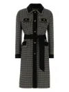 Valentino Womens Avorio Nero Gingham-pattern Wool And Cashmere-blend Coat In Multi