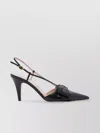 Valentino Mid Heel Bow Detail Slingback Pumps In Black