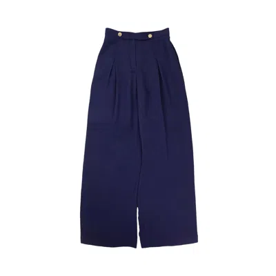 Pre-owned Valentino Mid Rise Flare Pants 'cobalt Blue' | Women's Size 42