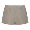 Valentino Mid-rise Pleated Shorts In Beige