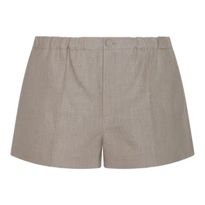 Valentino Mid-rise Pleated Shorts In Beige