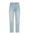 Valentino Vlogo Signature Embossed Tapered Jeans In Blue