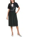 Valentino Midi Dress In Black