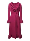 Valentino Cady Couture Ruffled Midi Dress In Fuchsia