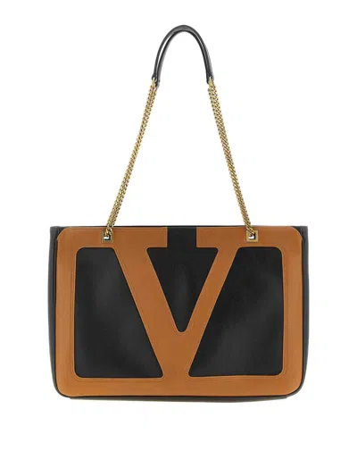 Valentino Garavani Midi Shopping Bag In Brown