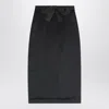 Valentino Midi Skirt In Black Satin In Black