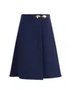 Valentino Logo Skirt In Indaco
